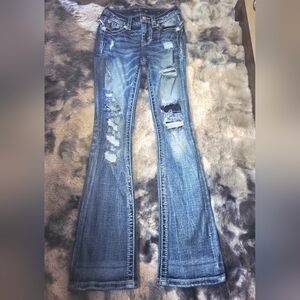 Miss Me Distressed Medium Blue Flare Jeans